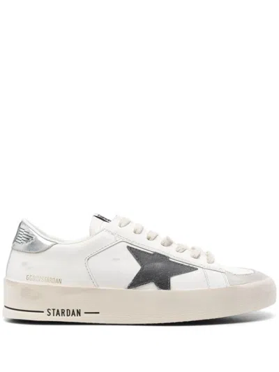 Golden Goose Stardan Leather Upper And Star Sued In White,grey,silver