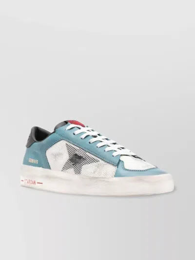 GOLDEN GOOSE "STARDAN" LEATHER UPPER NET SNEAKERS
