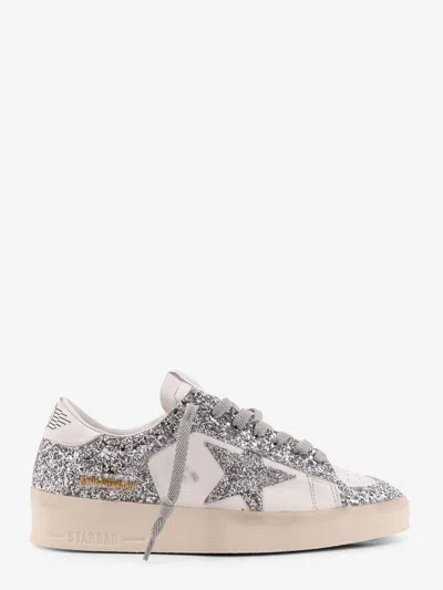 Golden Goose Stardan Low-top Leather Sneakers With Glitter Profiles