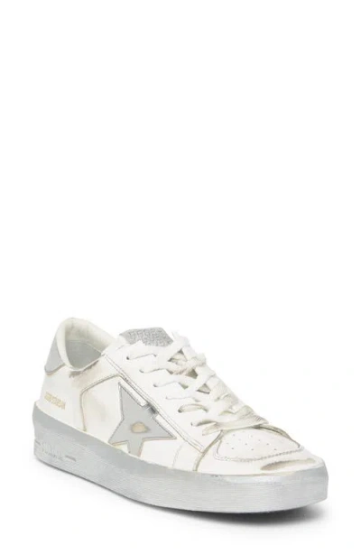 Golden Goose Stardan Low Top Sneaker In White/silver