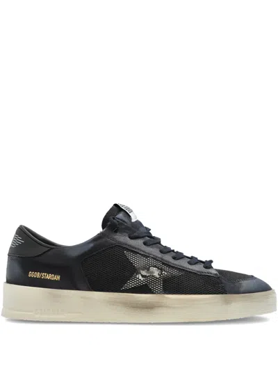 Golden Goose Stardan Suede Leather And Mesh Upper Leather Toe Tongue Heel And Star Sneakers Blue In Black