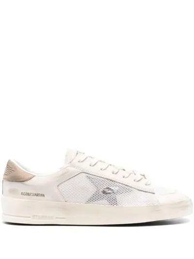 Golden Goose Stardan Neutral Sneakers With Textured Leather In Multi