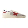 Golden Goose Stardan Leather And Net Upper Suede Toe And Star Laminated Heel Sneakers White