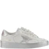 Golden Goose Stardan Sneakers With Silver Metallic Leather Star And Heel Tab In White