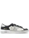 Golden Goose 'stardan' White Sneakers With Star Patch On The Side And Laminated Heel With Logo In Black  