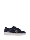 Golden Goose Stardan Suede Leather And Mesh Upper Leather Toe Tongue Heel And Star Sneakers Blue In Black