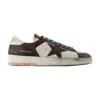 Golden Goose Distressed Leather Sneakers With Two-tone Star Patch In Brown