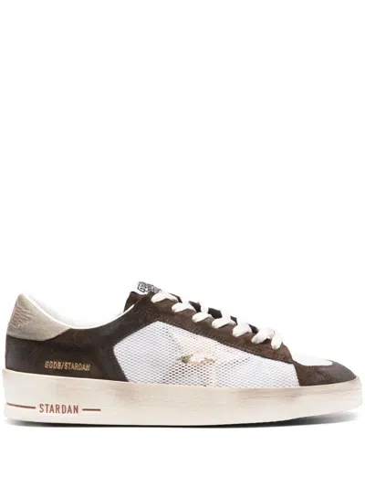 Golden Goose Low-top Sneakers With Suede Overlays And Signature Star Emblem In Brown