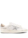 Golden Goose Stardan Neutral Sneakers With Textured Leather In Grey