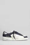 Golden Goose 'stardan' White Sneakers With Star Patch On The Side And Laminated Heel With Logo In Blue