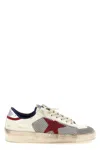 Golden Goose Stardan Mesh And Leather Sneakers White And Red In Multi