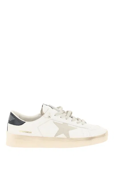 Golden Goose Stardan Leather Upper Suede Star Shiny Leather Heel In White