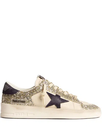 Golden Goose Stardan Sneakers In White/platinum/blue