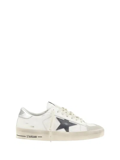 Golden Goose Stardan Sneakers In White/grey/silver