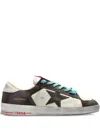 Golden Goose Stardan Two-tone Distressed Finish Leather Sneakers Shoes In Brown
