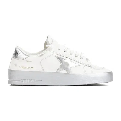 Golden Goose Stardan White Silver Cow Leather Sneakers