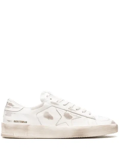 Golden Goose Stardan "white/beige" Leather Sneakers In Weiss