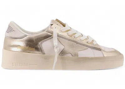 Pre-owned Golden Goose Stardan (women's) Sneakers In White/metallic Gold In Multi