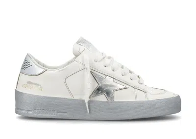 Pre-owned Golden Goose Stardan (women's) Sneakers In White/silver/tone