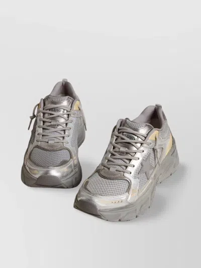 Golden Goose Starlight Chunky Rubber Sole Sneakers In Silver