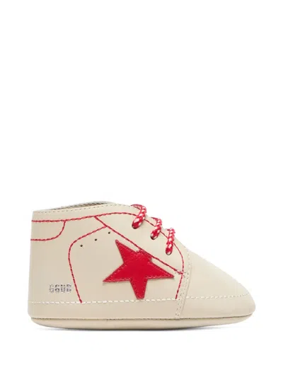 Golden Goose Babies' Star-patch Leather Sneakers In Neutrals