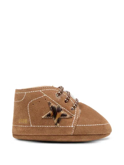 Golden Goose Babies' Star-patch Suede Sneakers In Brown
