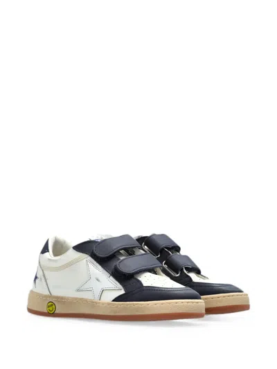 Golden Goose Kids' Star-patch Touch-strap Sneakers In Black