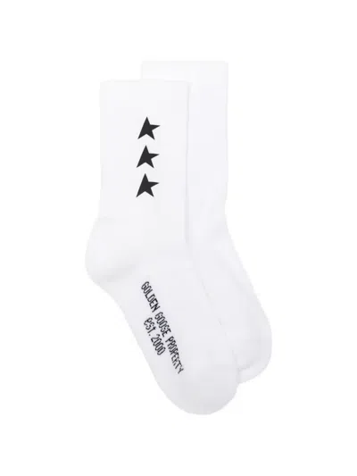 Golden Goose Babies' Star-print Socks In White