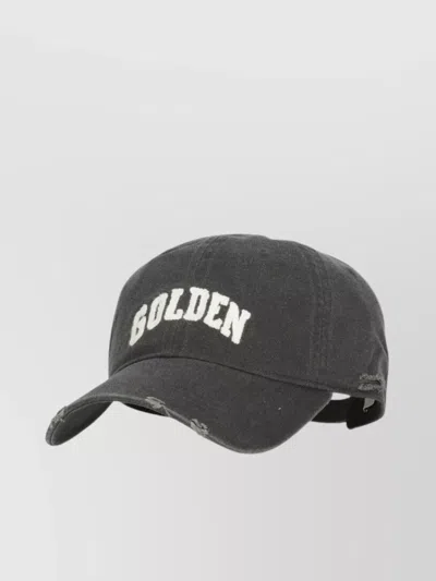 GOLDEN GOOSE STARRY DISTRESSED BASEBALL CAP WITH RIGID VISOR