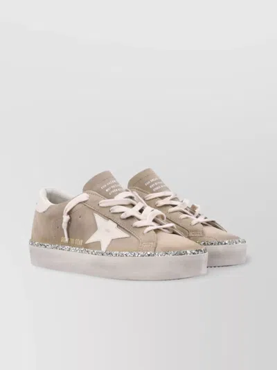 Golden Goose Starry Glitter Rubber Sole Sneakers In Neutral