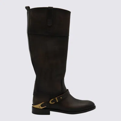 Golden Goose Stivali Dark Brown/beige In Multi