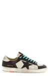 Golden Goose Distressed Leather Sneakers With Two-tone Star Patch In Brown