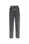 Golden Goose Straight Jeans With Floral Motif In Black