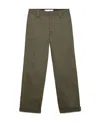 Golden Goose Relaxed Fit Chino Skate Pants With Subtle Sheen In Green