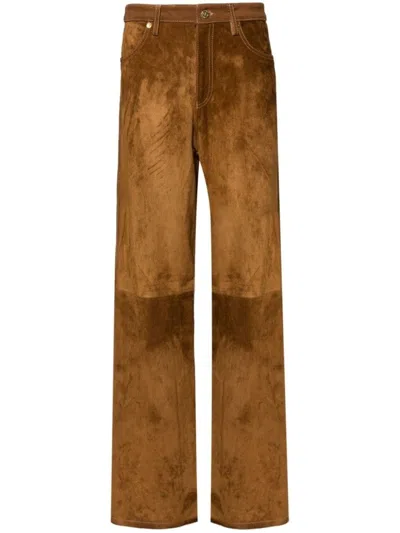 GOLDEN GOOSE STRAIGHT-LEG LEATHER PANTS