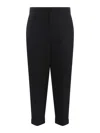 Golden Goose Straight Leg Logo Patch Trousers With Turn-up In Black