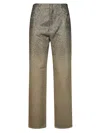 Golden Goose Straight-leg Pants With Gradient Crystal Embellishment In Green