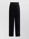 Golden Goose Straight Velvet Trousers Elastic Waistband In Black