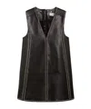 Golden Goose Leather Mini Dress In Black
