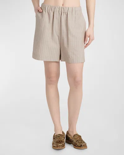 Golden Goose Stripe Jacquard Pull-on Shorts In Gray