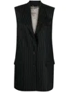 Golden Goose Stripe-pattern Peak-lapels Gilet In Grey