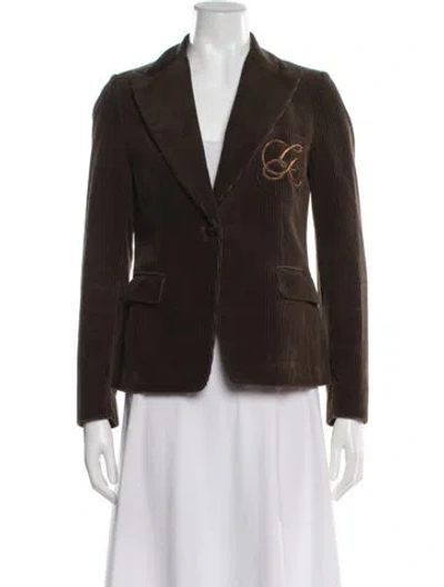 Pre-owned Golden Goose Striped Blazer In Brown