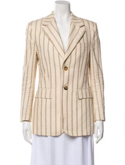 Pre-owned Golden Goose Striped Blazer In Neutral