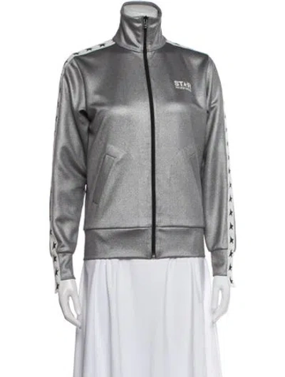 Pre-owned Golden Goose Striped Bomber Jacket In Gray