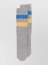 Golden Goose Striped Cotton Blend Socks With Ribbed Ankles