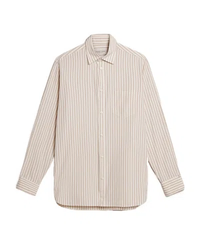 Golden Goose Striped Cotton Button-up Shirt In Nude