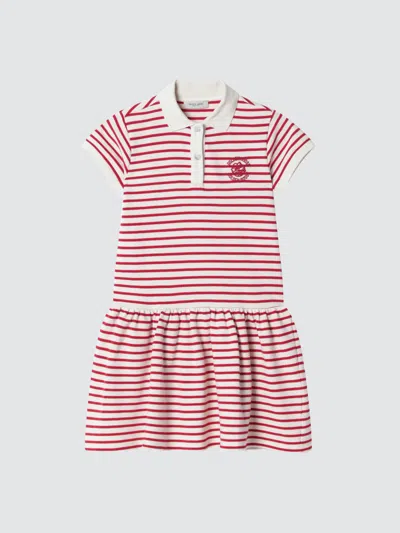 Golden Goose Kids' Polo Dress Stripes In Red