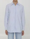 Golden Goose Women Striped Cotton Shirt In Blue
