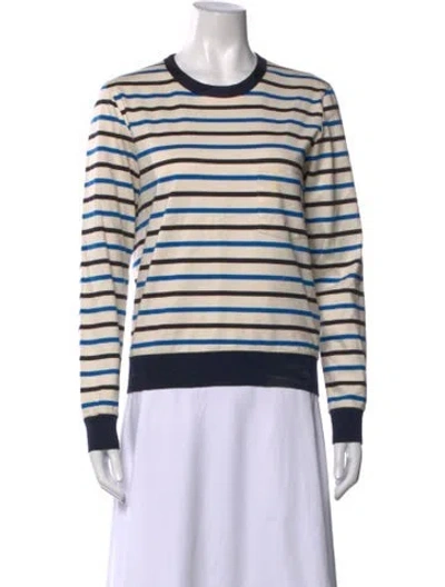 Pre-owned Golden Goose Striped Crew Neck Top In Black