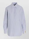 Golden Goose Striped Embroidered Shirt With Collared Cuffs